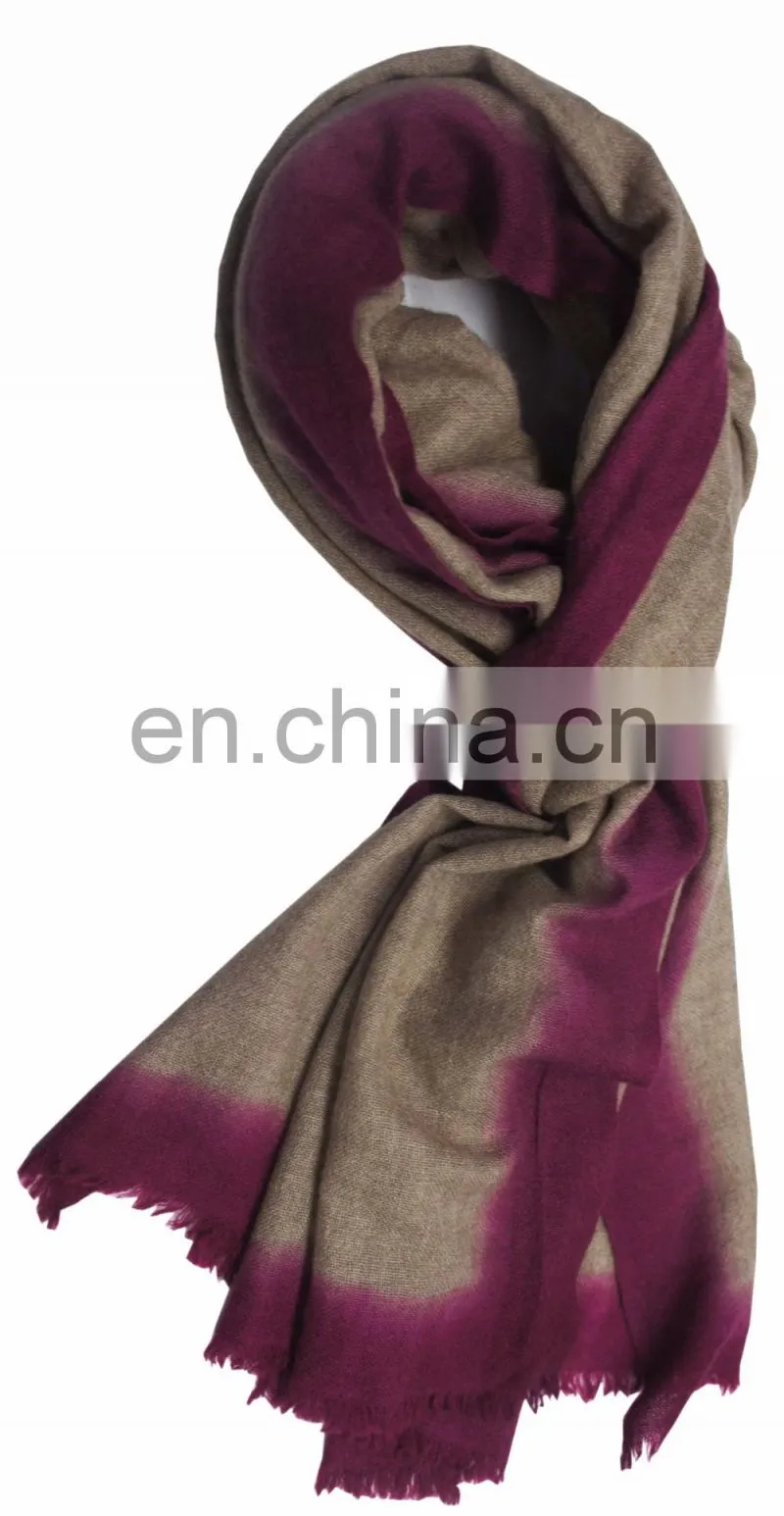 Cashmer pashmina wool shawls with ombre dye