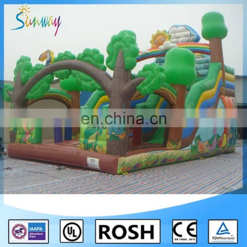 Kids Elephant Slide / Inflatable Bouncy Castle With Slide / Inflatable Slide Parts