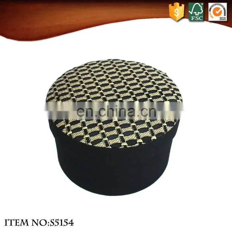 Multifunctional round handmade household sundries toy round hat storage box set with lid