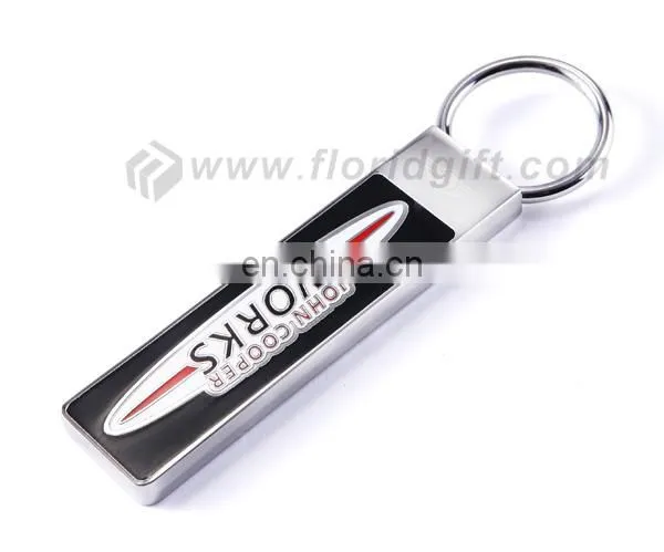 Wholesale logo printed Leather fob keychain with ring and hook