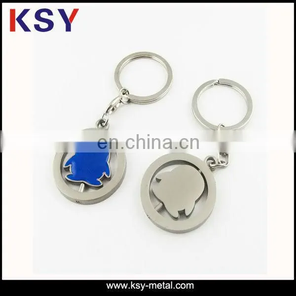 shiny nickel custom shape keychain metal