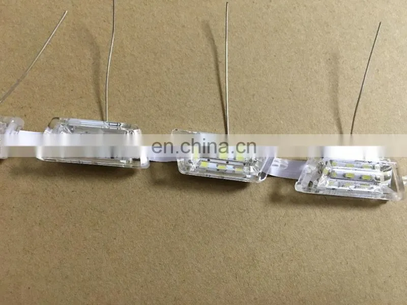 50cm crystal extendable led flexible drl with flow turn signal 16leds white amber daytime running light headlight for car