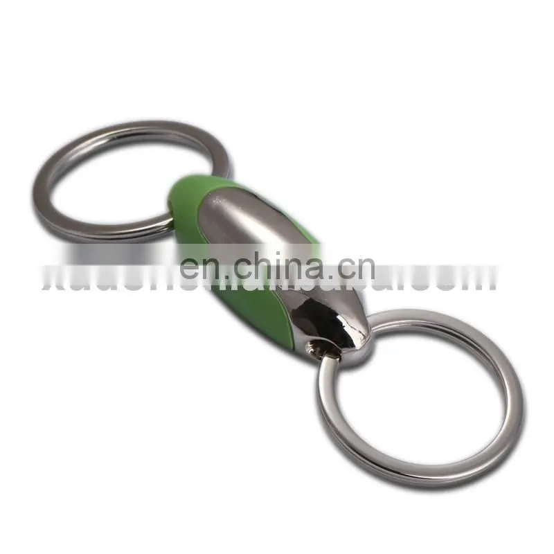 premium gift candy color fashion key ring double rings silicone keychain pvc key chain