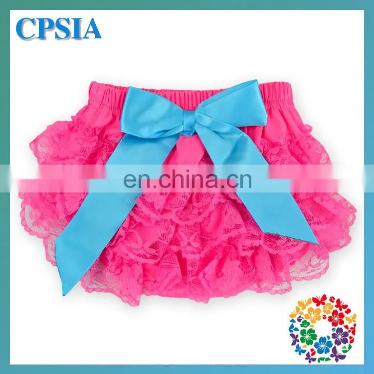 Wholesale Baby Ruffled Bloomers Lace baby Girl Bloomers,solid color baby Diaper Cover