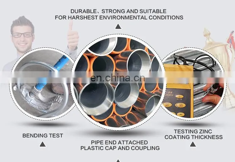 Electrical metal conduit hot dip galvanized steel pipe tubing using ERW technology with ANSI standard UL6 listed