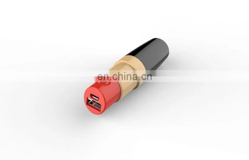 Popular Gift Gadget Real Portable 2000mAh Lipstick Powerbank