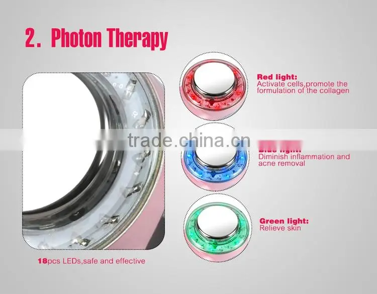 USB Rechargeable LED therapy Ionic Vibrating Facial Massager