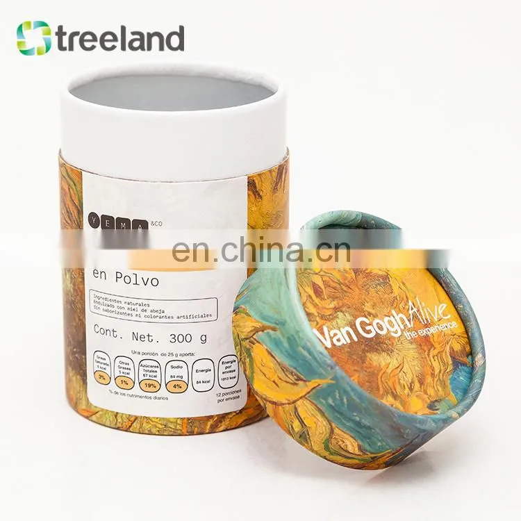 Food grade cylinder box tea paper tube carton tube with custom print