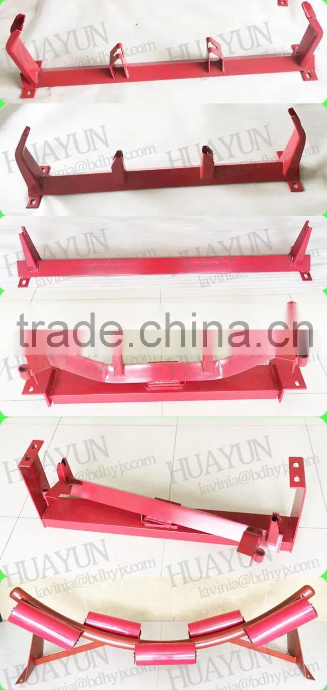 1000mm belt width angle steel trough idler frame belt conveyor idler frame