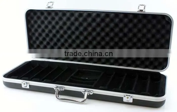 500pc ABS Poker Chip Case - Black Molded Poker Chip storage box