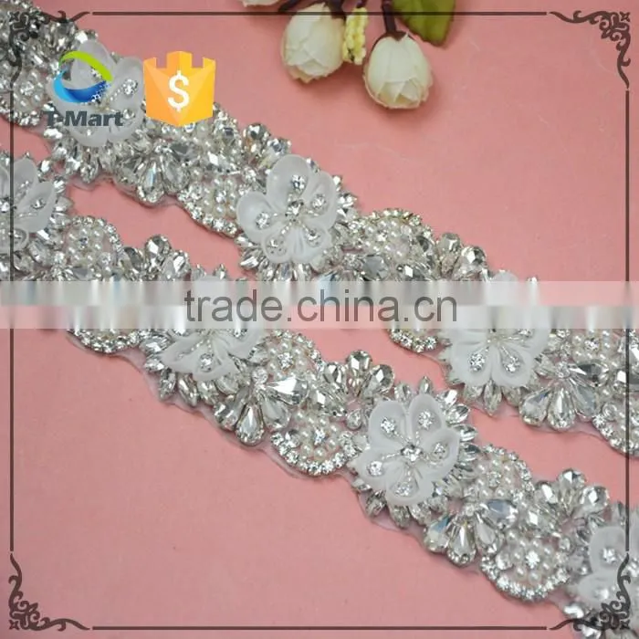 Boutique beaded applique embroidered beaded stone applique
