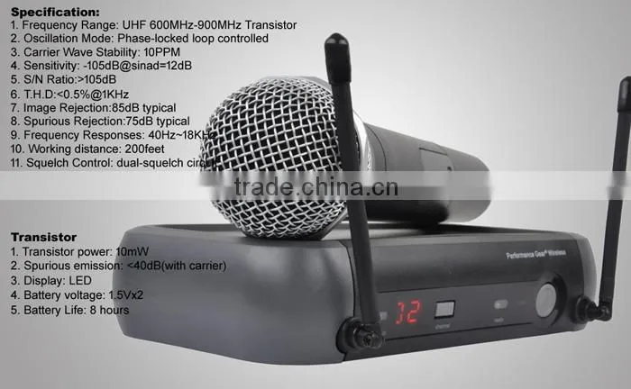 Good Quality High Sensitive Best Microphone For Karaoke UHF-108