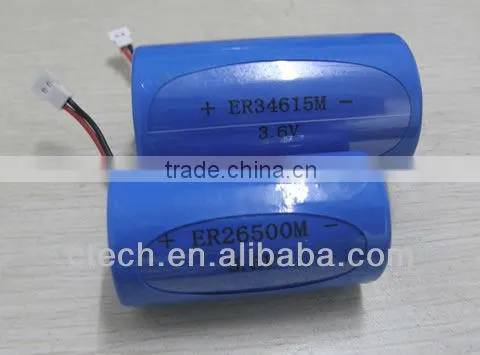 C size er26500 9000mah 3.6v lithium battery ER26500 Battery 3.6v