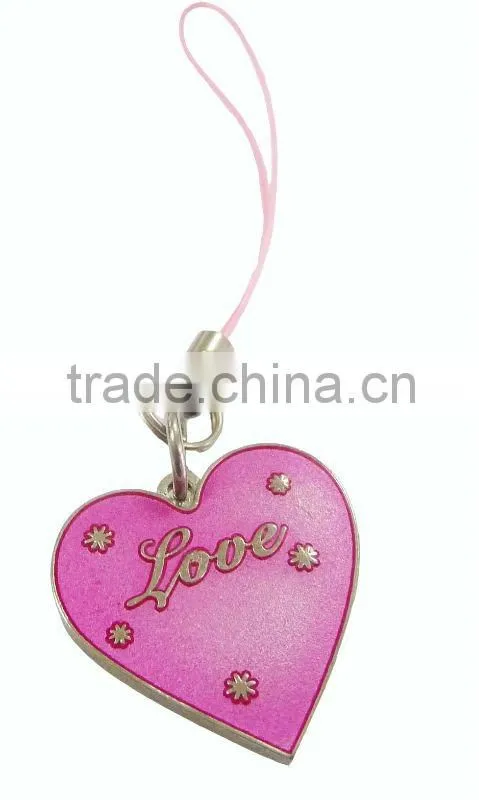 Engraved oval tag charms mobile phone straps
