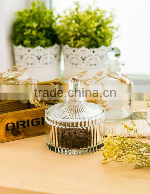 Creative tea coffee sugar candy jar storage glass bowl with lid