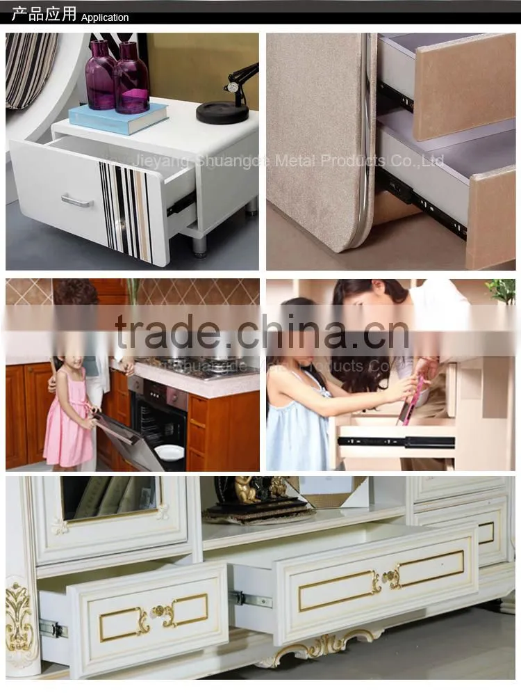 45mm 3 fold ball bearing undermount drawer slide