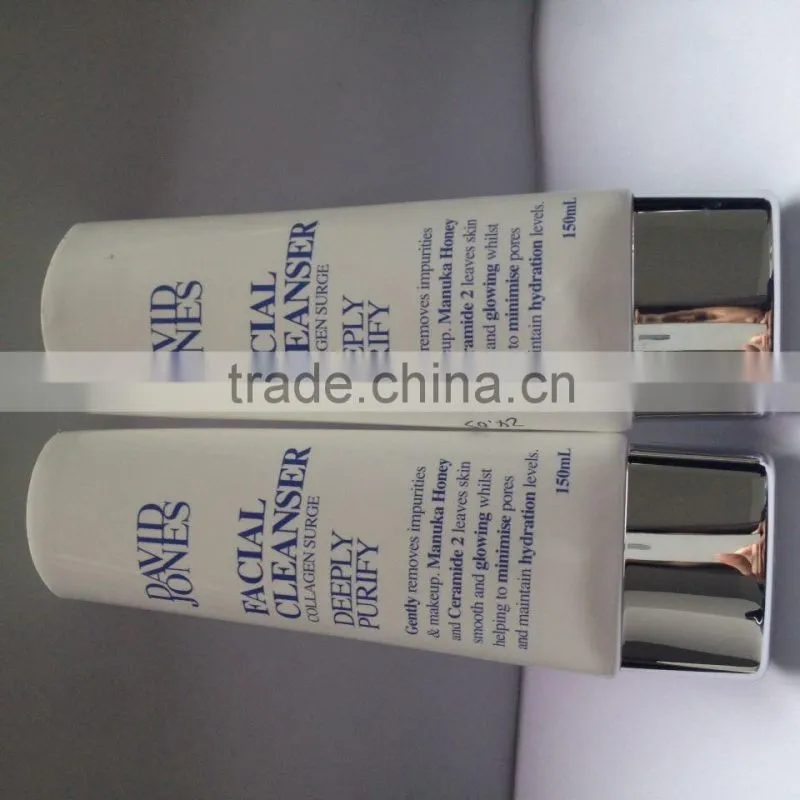 luxurious PE cosmetic plastic tube tubes , oval shape with flip top cap for shampoo