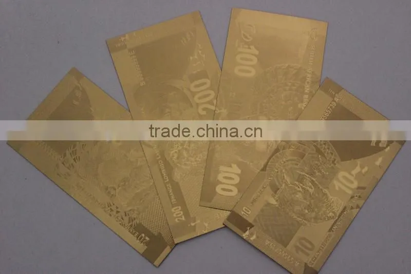 Gold foil 24k gold banknotes gift and craft souvenir banknotes /collection
