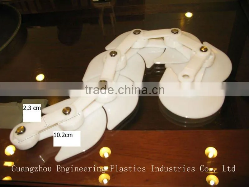 High abrasion resistance moulding white plastic injection mold UHMW PE sushi chain