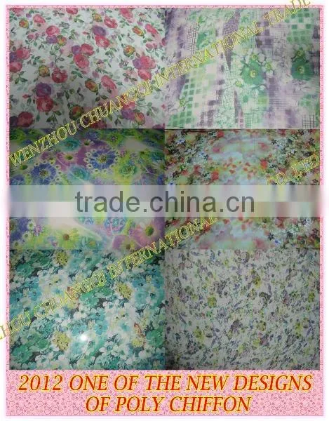 new design 100% polyester chiffon digital print fabric