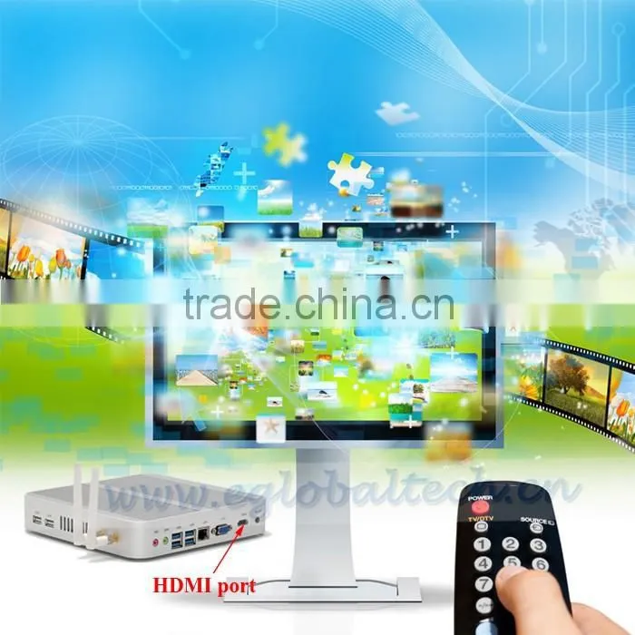 Dual OS Windows8.1/OpenELEC XBMC Fanless Mini PC 5th Core i3 5005U 16G 1600MHz RAM Barebone HD 4K Nettop HTPC Mini Nuc Computer