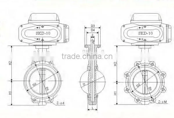 BFV-MD-028 electric wafer butterfly valve