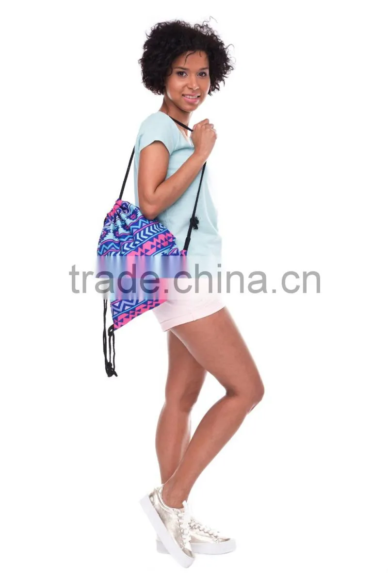 Brand New 3D Print Aztec High Quality Kids Colorful Drawstring Bag