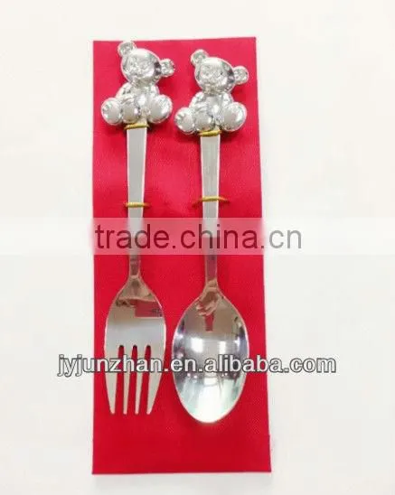 Metal teaspoon with logo with mirror polishing and golden color