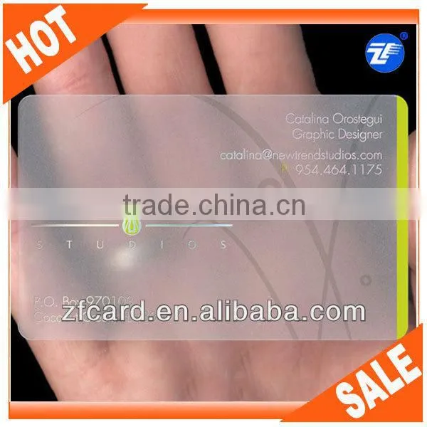High quality CR80 CMYK Printing pvc transparent business card