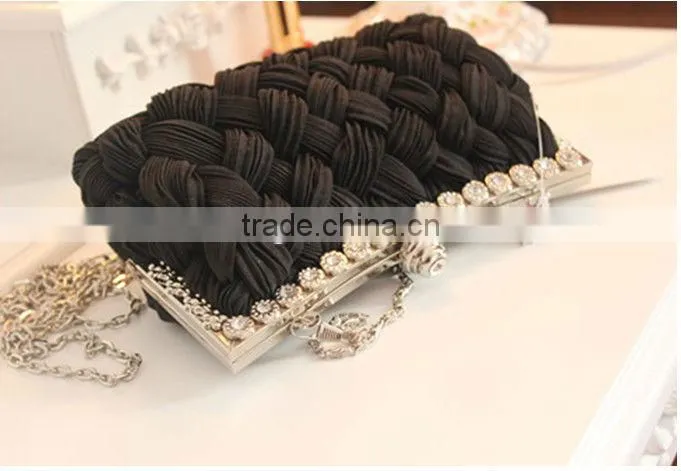 factory sell beautiful woven evening clutch bags vogue cluth bag lady hand bag