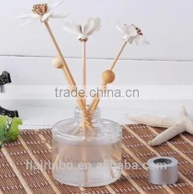 frosted round home decorative aroma fragrance reed diffuser glass bottle
