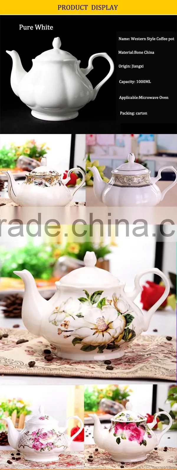 1000ML Western Style Coffee Pot,Afternoon Tea Pot