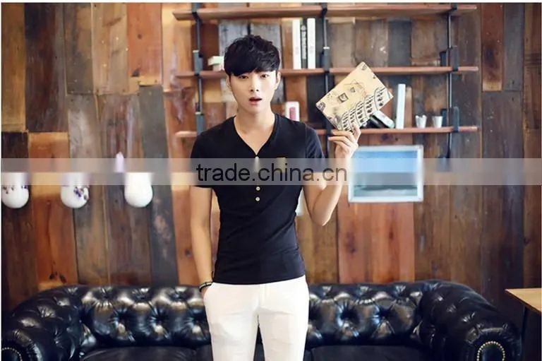 Plain T-shirt blank T-shirt high quality 100%cotton cheap fashion round neck T-shirt