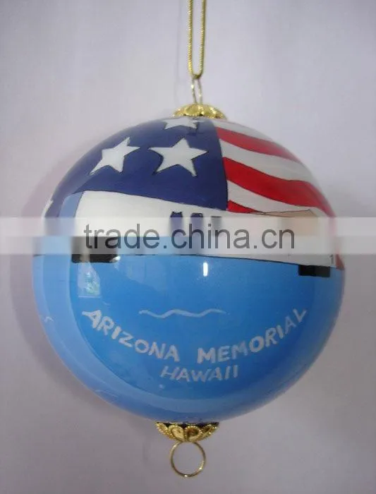 glass christmas ball , inside painted glass ball