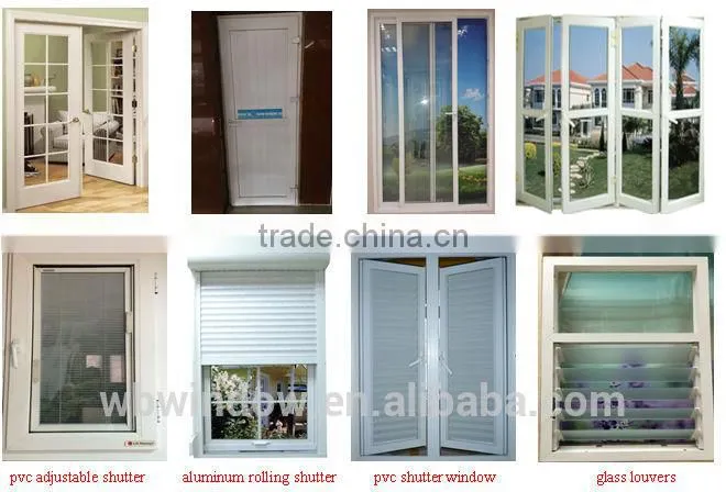 Graceful pvc casement window with blinds inside design,shutter window