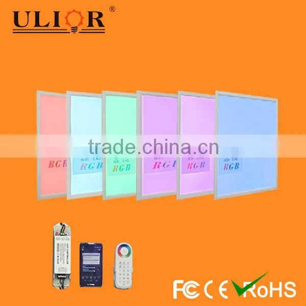 Shenzhen Ulior manufacotry 100W changeable led panel light dmx rgb led ceiling light 2x2 with 2.4G wireless