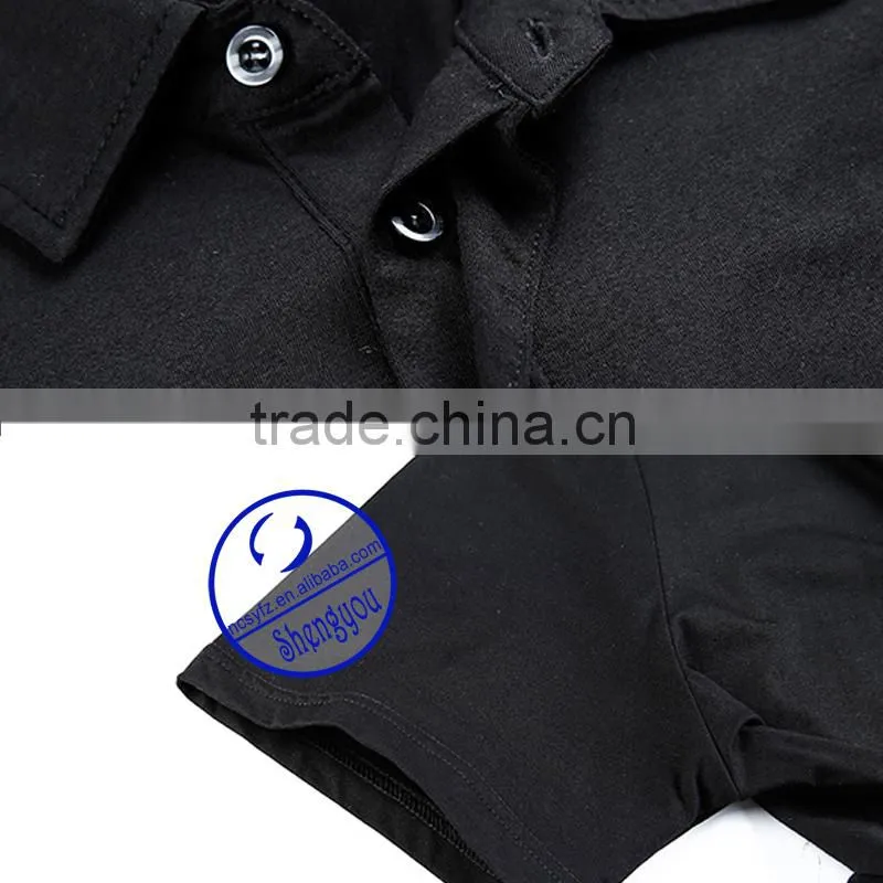 Custom bulk wholesale black polo shirt for men