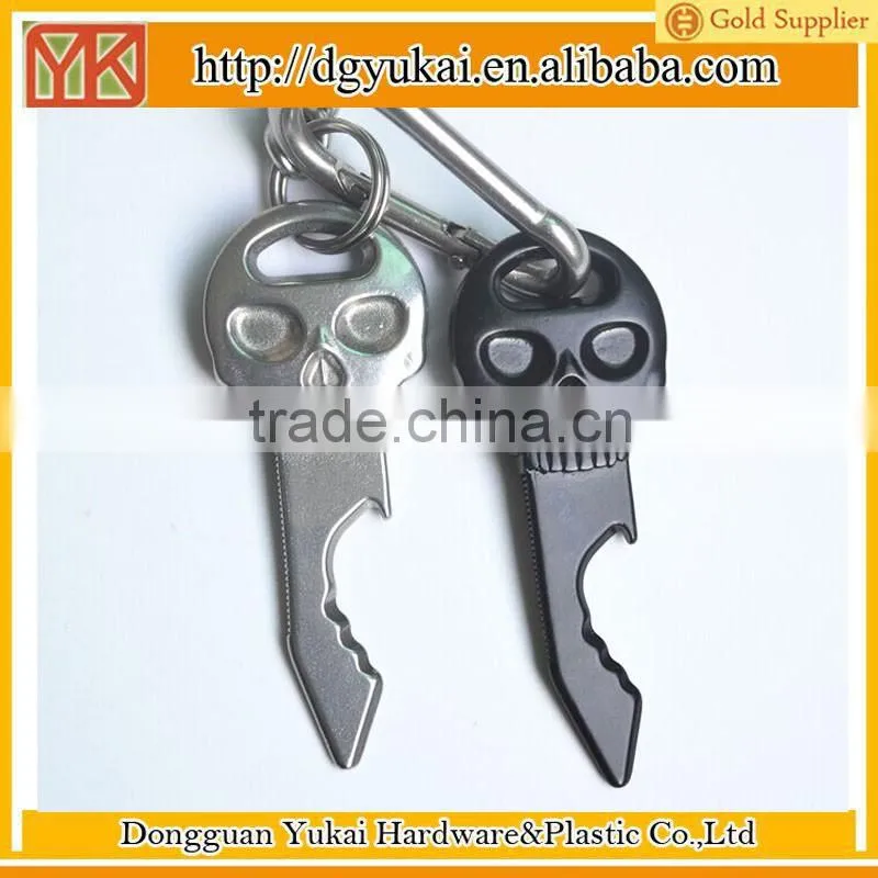 Yukai Black bottle opener in stainless steel,skull key with multi-tool