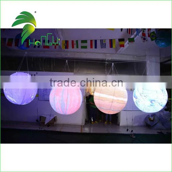 Lighted Inflatable Led Balloon / Inflatable light Planet balloon For Outdoor Decorations