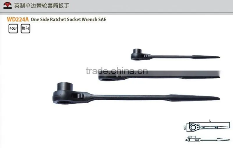 High quality 40#cr steel one head ratchet socket wrench spanner with DIN standard and die forged