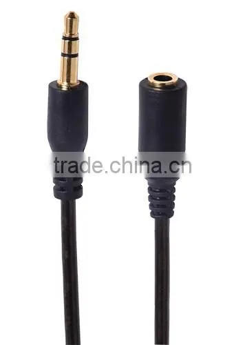 3.5mm cable stereo Plug to Stereo Plug 1.2 Mtrs Gold (black)