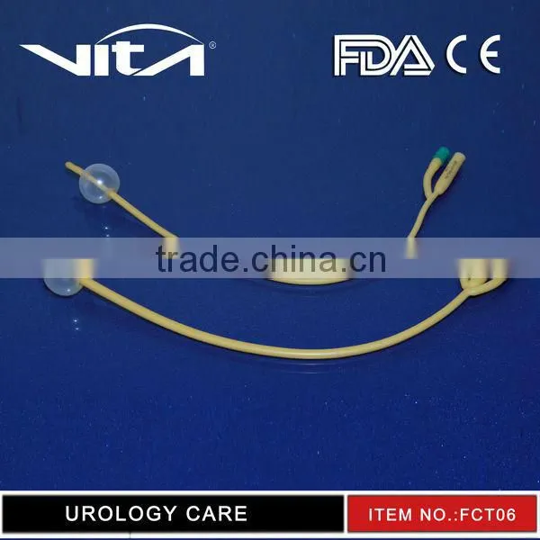 Silicone Coated latex three way Foley Catheter
