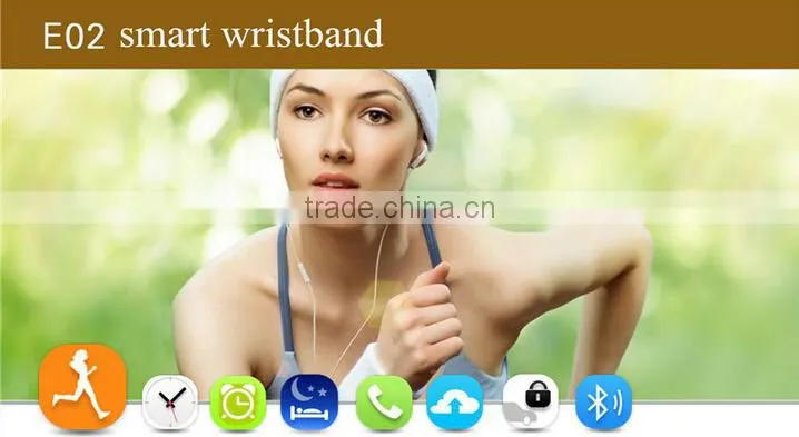 Newest smart wrist watch e02 smart wristband, led bluetooth bracelet wrist watch, smart wristband bracelet water resistant