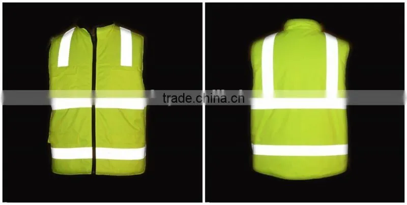 fluorescent yellow waterproof high visibility winter safety warm jacket