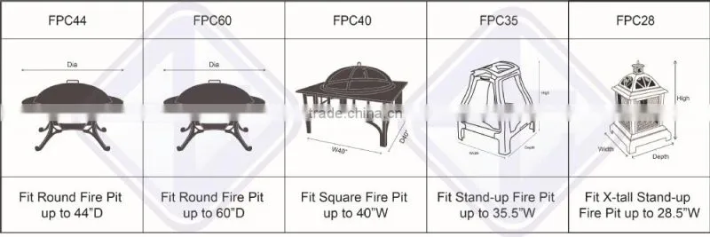 40 Inch Square Fire Pit Cover