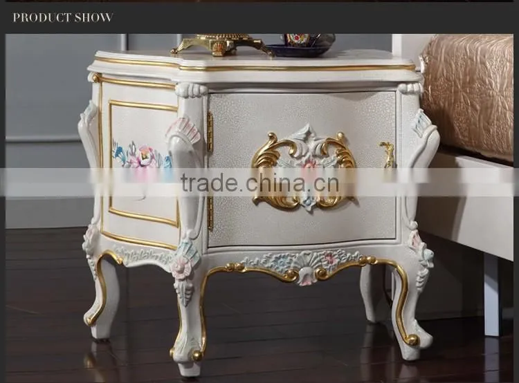 luxury european furniture - baroque antique solid wood bedstand-Monarchy furniture