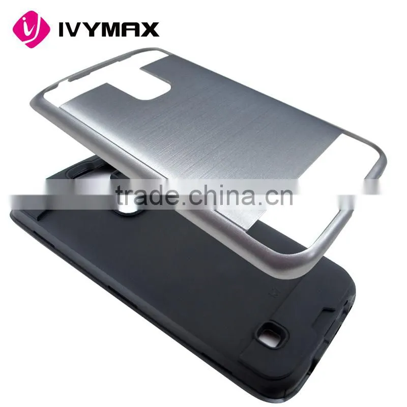 IVYMAX Factory Wholesale Dark Silver Brushed Metal Texture Cell Phone Case For LG Tribute 5 K7/MS330 Devices