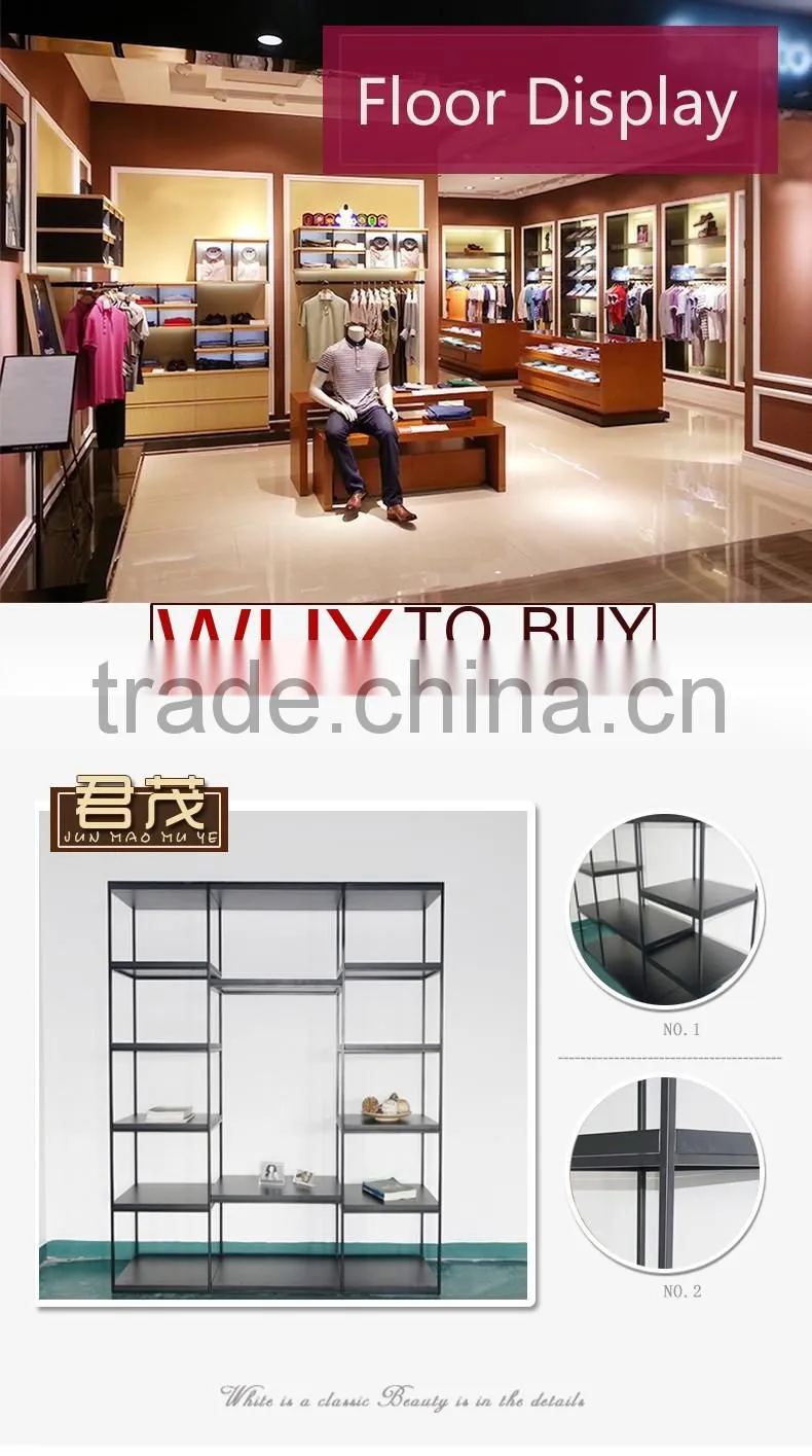 High end metal and wood Design display furniture for garment shop display stand