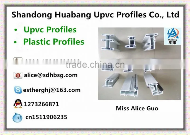 white sliding upvc profile window sash/three tracks 80mm upvc profile window/upvc plastic profile manufacture