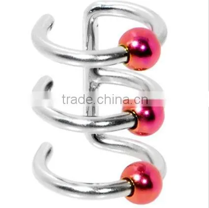 Non Pierced Clip On Ball Closure Ring&fashion men ear stud&fake non pierecing earring